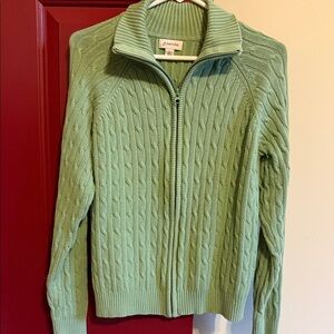 Jantzen Light Green Cable Knit Sweater